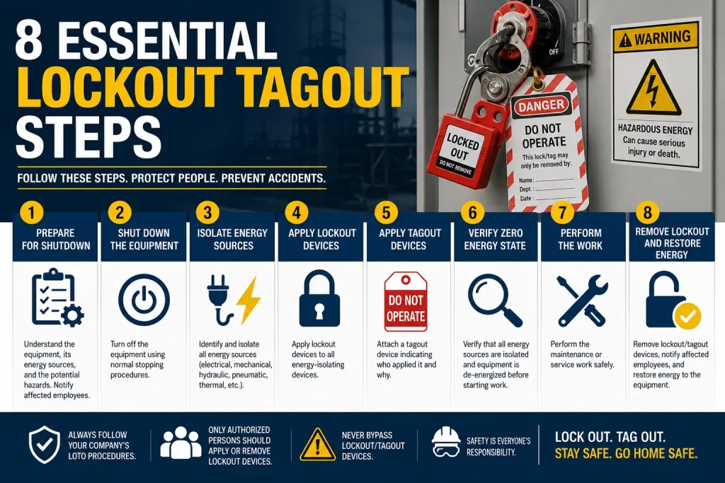 8 essential lockout tagout steps