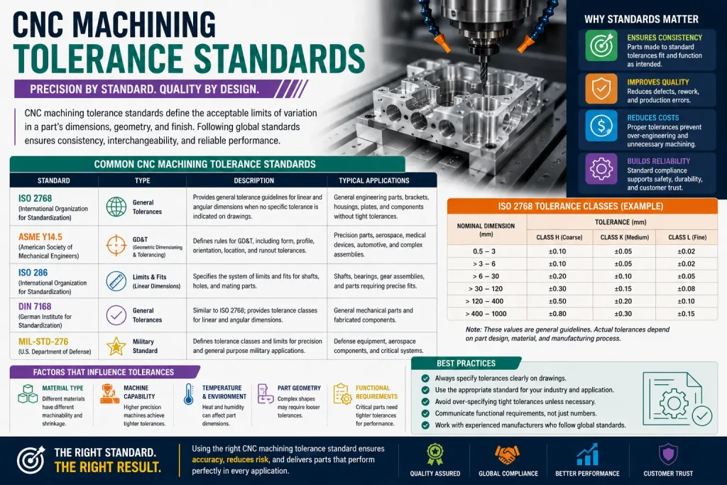 cnc machining tolerance standards
