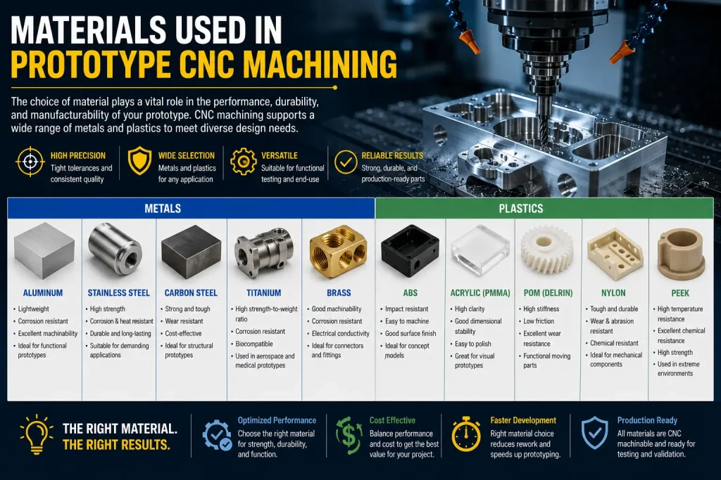 materials used in prototype cnc machining