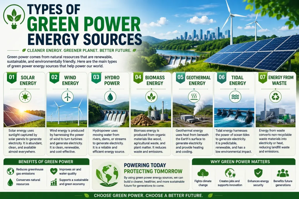types of green power energy sources