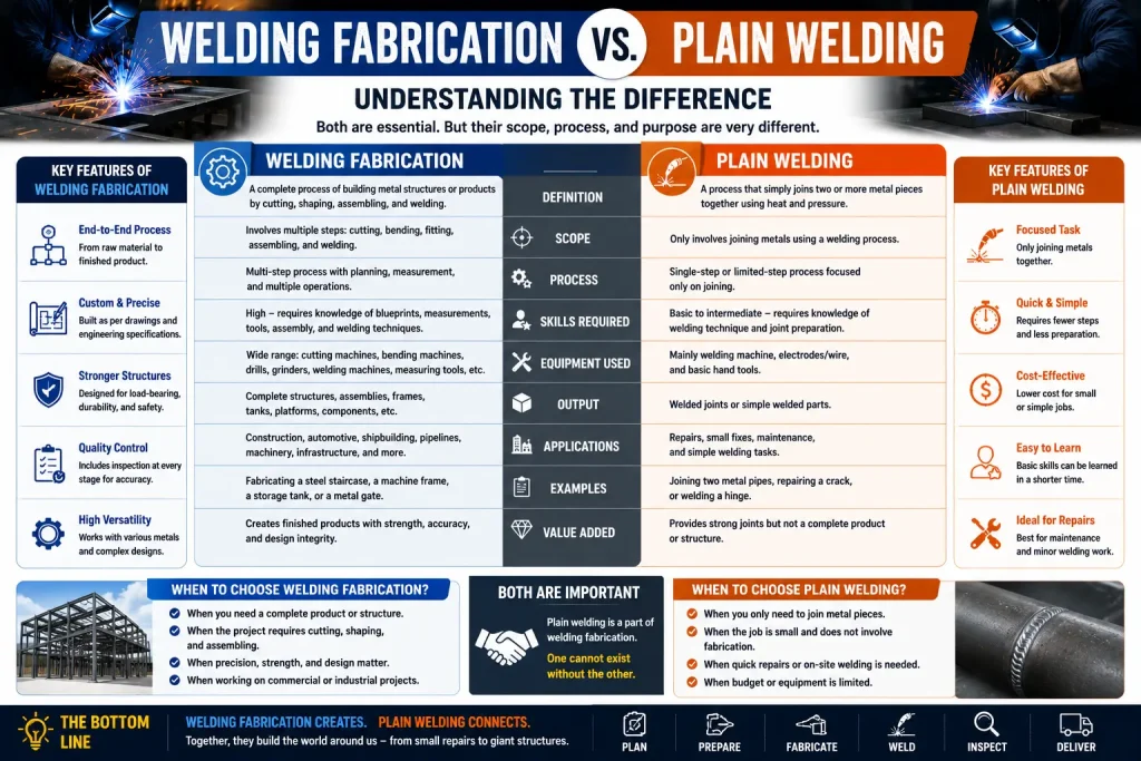 welding fabrication vs plain welding