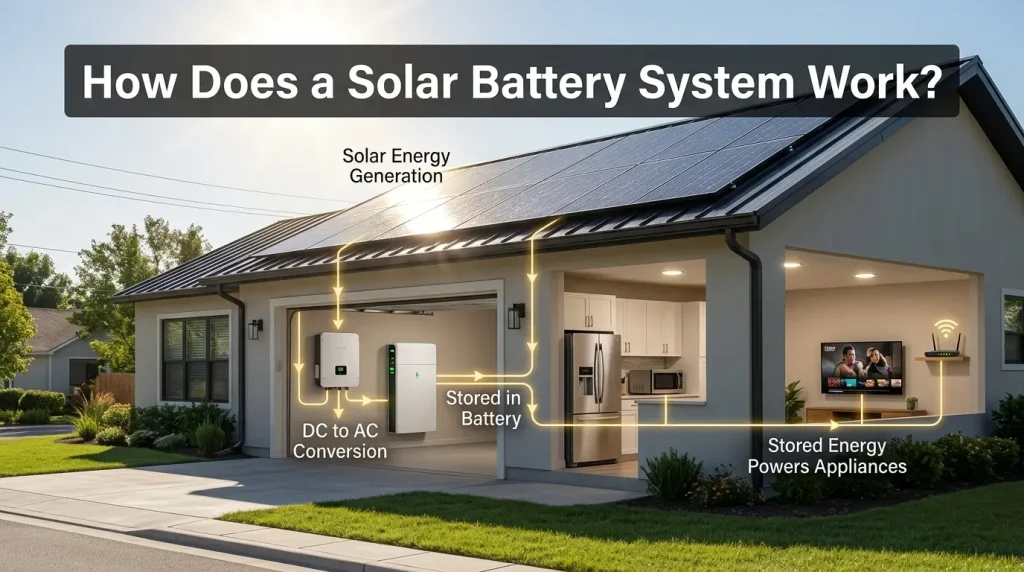 how does a solar battery system work