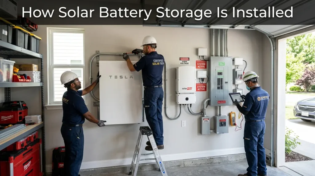 how solar battery storage is installed