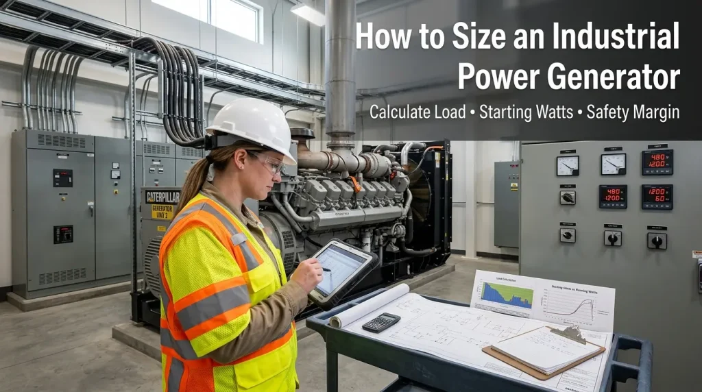 how to size an industrial power generator