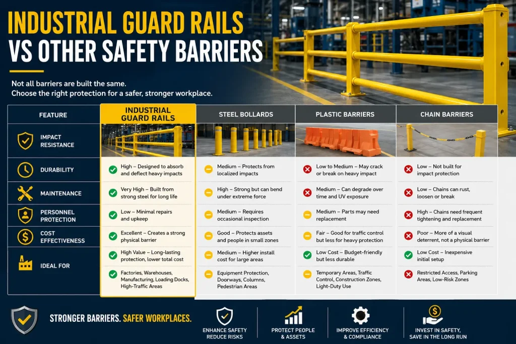 industrial guards rails vs other safety barriers