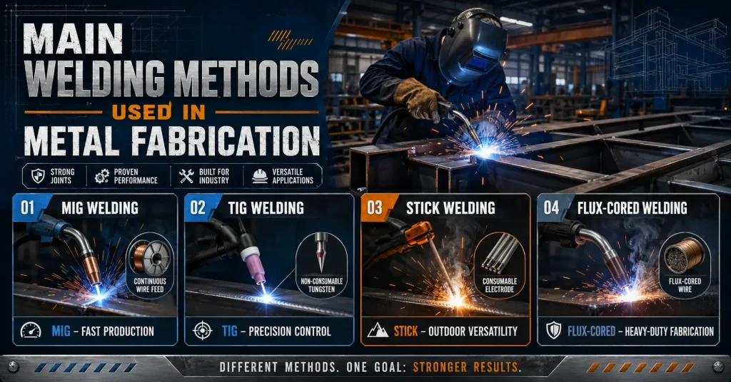 main welding methods used in metal fabrication