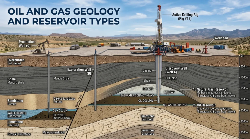 oil and gas geology and reservoir types