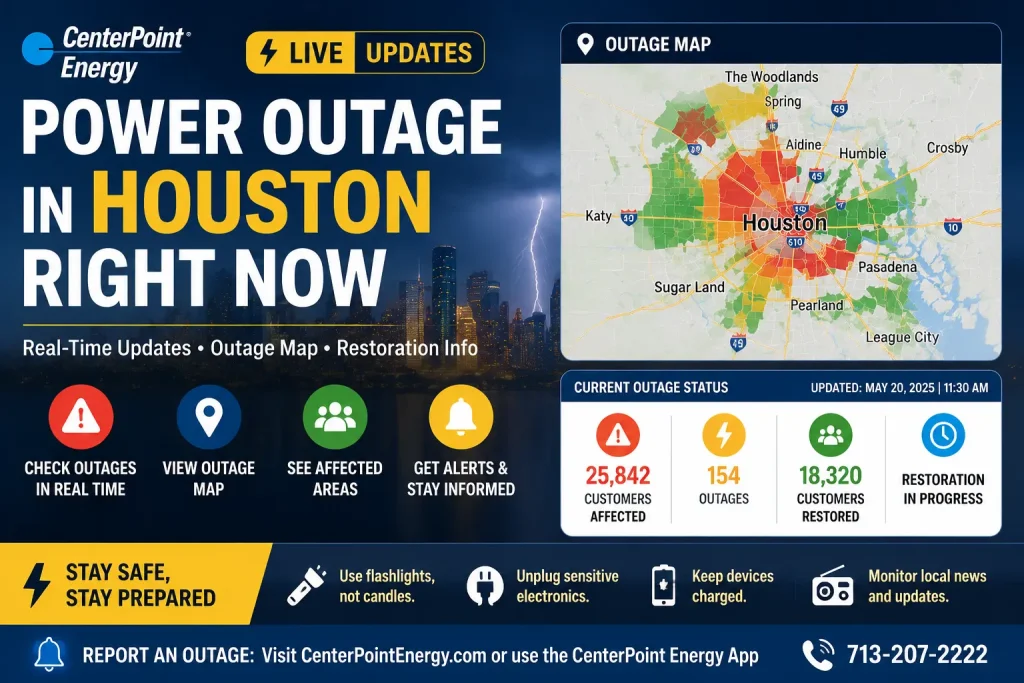 power outage in houston right now