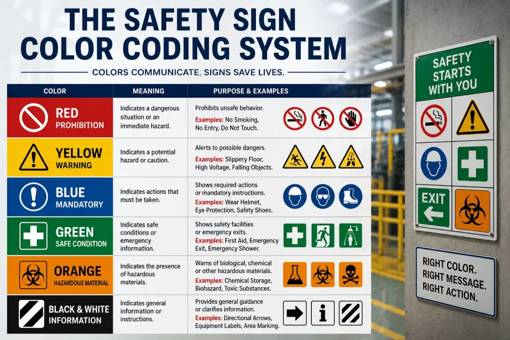 the safety sign color coding system