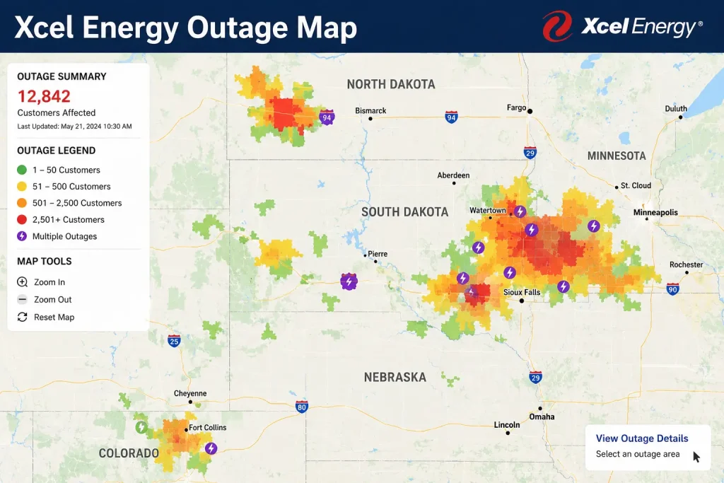 xcel energy outage map