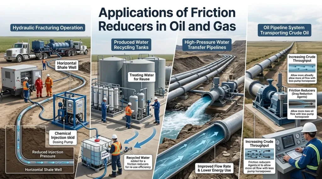 applications of friction reducers in oil and gas