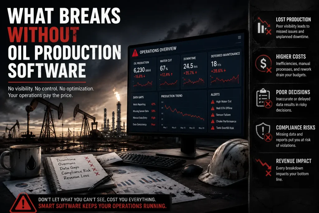 what breaks without oil production software