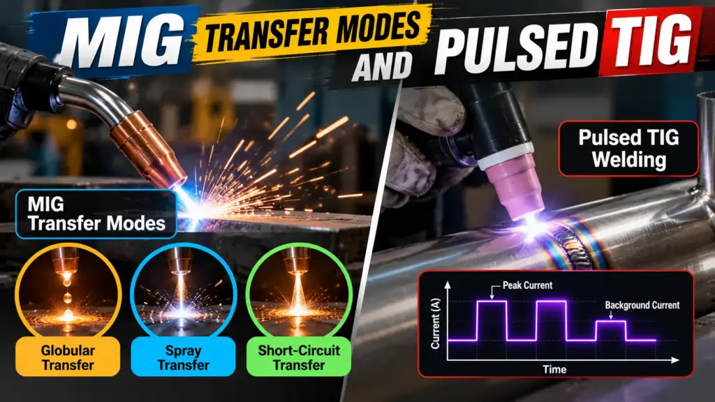mig transfer modes and pulsed tig
