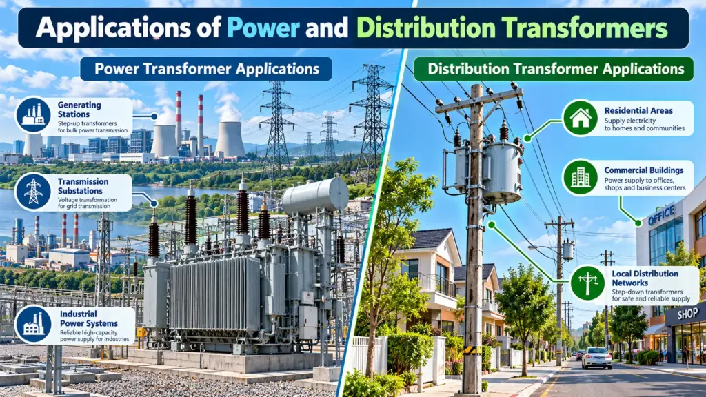 applications of power and distribution transformers