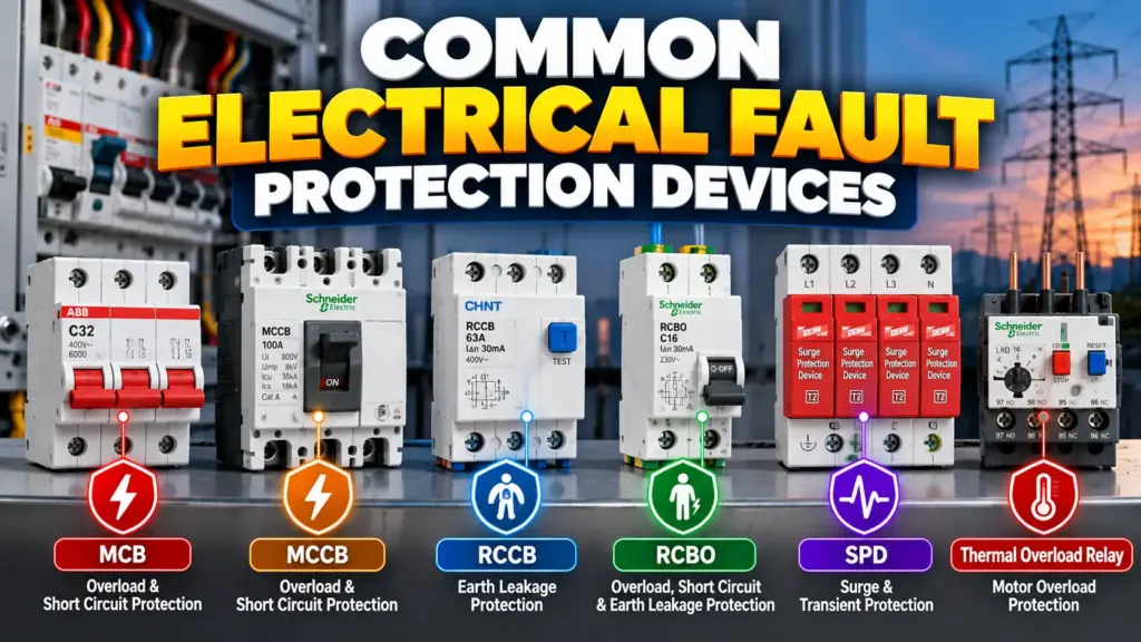 common electrical fault protection devices