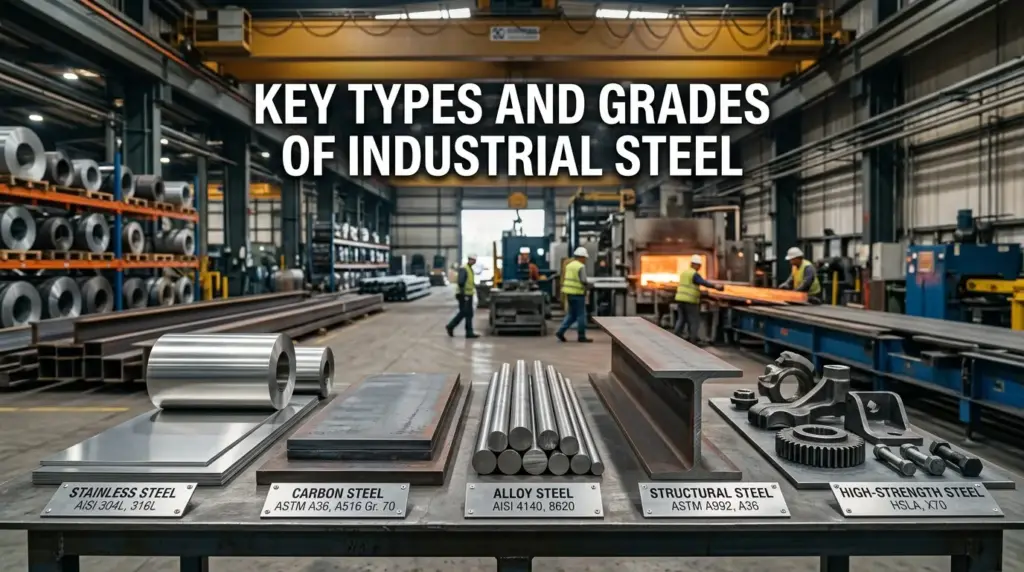 key types and grades of industrial steel
